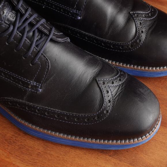 Cole Haan Oxfords Mens SZ 9.5M Blue Leather Wingtip Business Casual Shoes C35627 main image 12